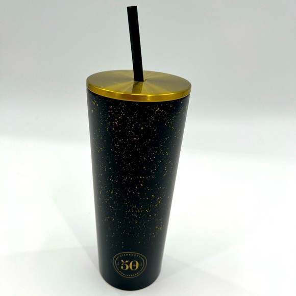 New Starbucks Stainless Steel Europe 50th Anniversary Cold Cup Tumblr Black 16oz - Picture 2 of 6
